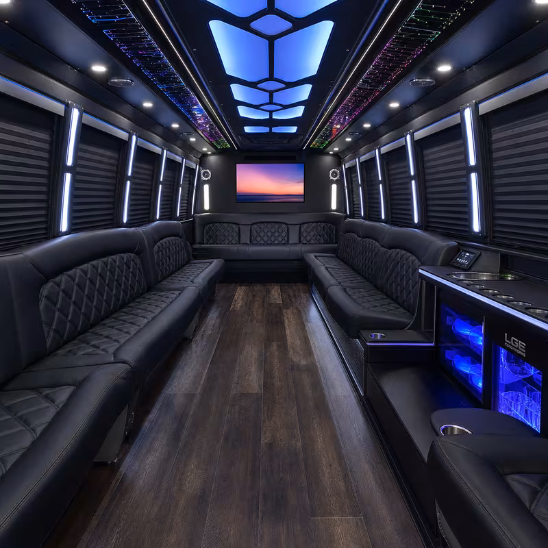 15 Passenger Party Bus Interior