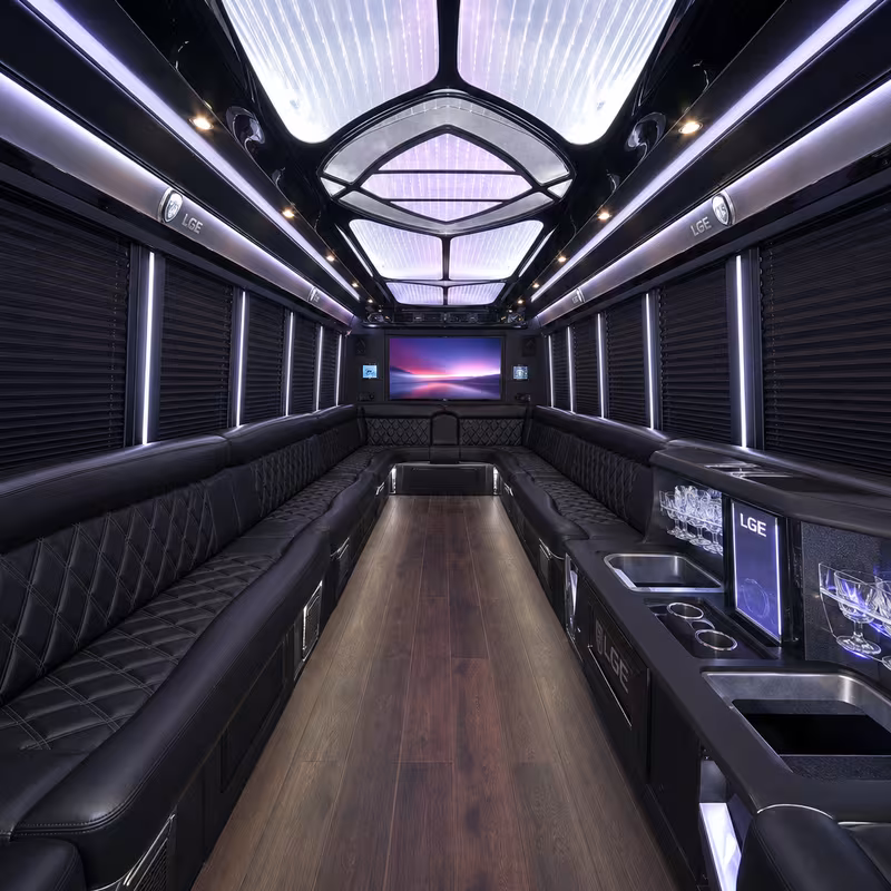 15 Passenger Party Bus Interior