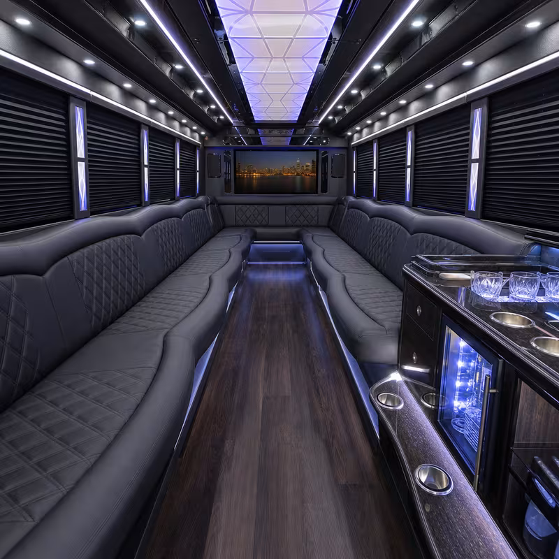 25 Passenger Party Bus Interior