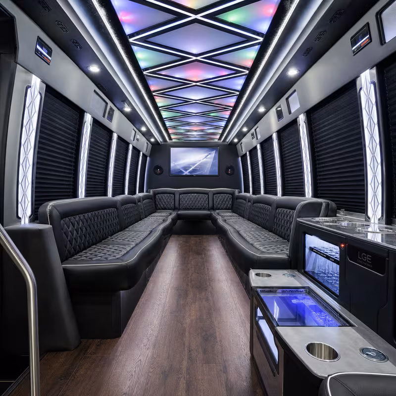 25 Passenger Party Bus Interior