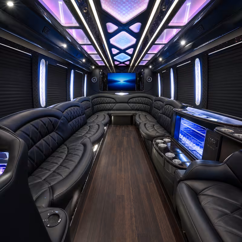 30 Passenger Party Bus Interior