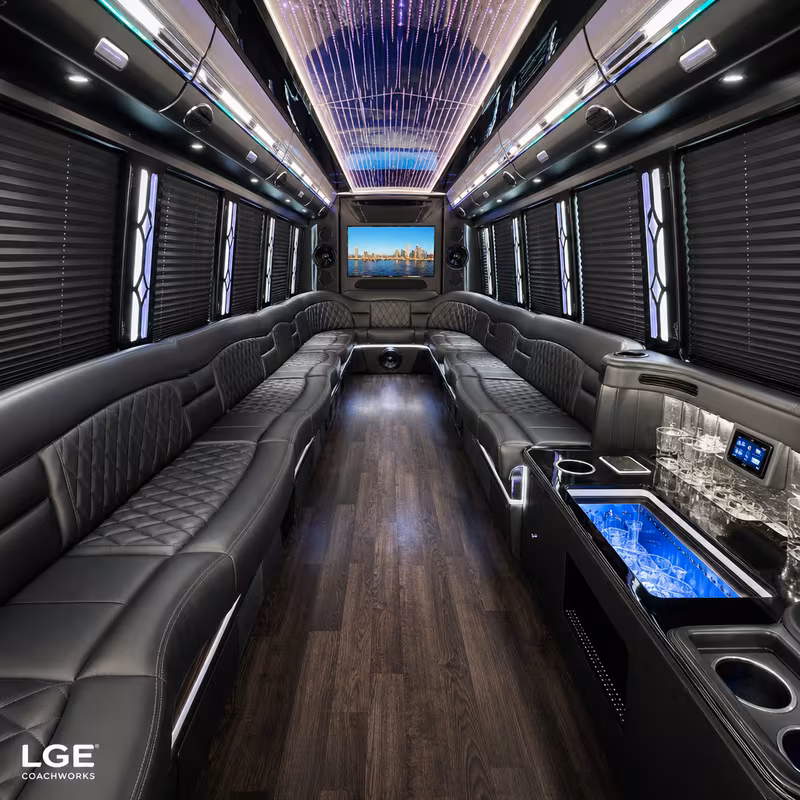 30 Passenger Party Bus Interior