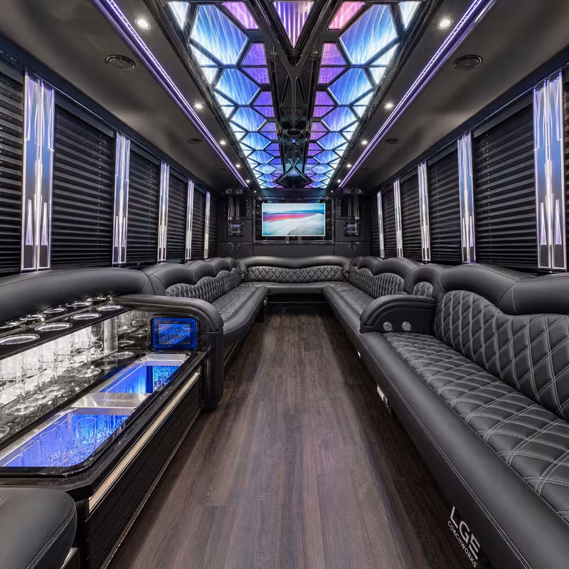 40 Passenger Party Bus Interior