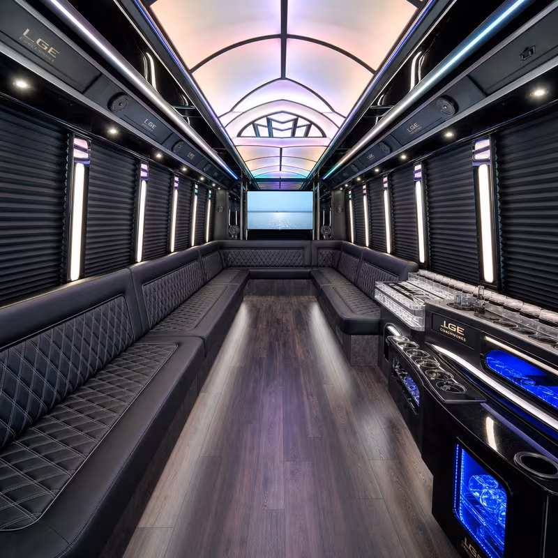 40 Passenger Party Bus Interior