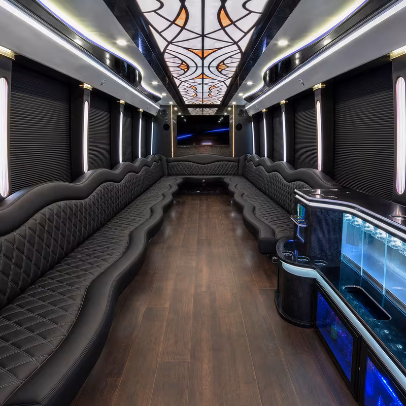 50 Passenger Party Bus Interior