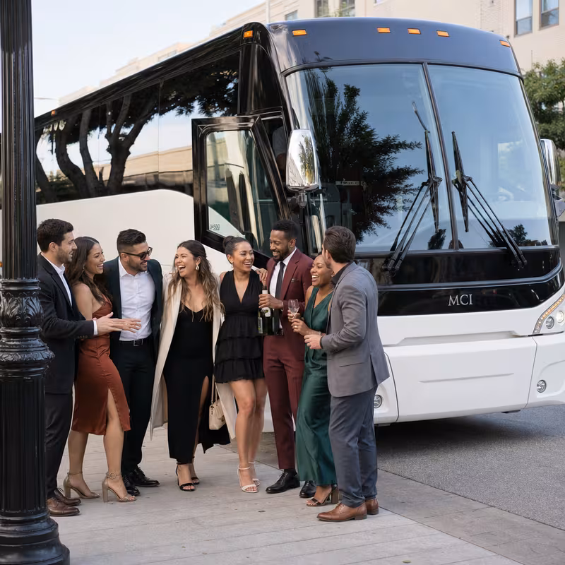 Passengers loading luggage while boarding an Pasadena group shuttle