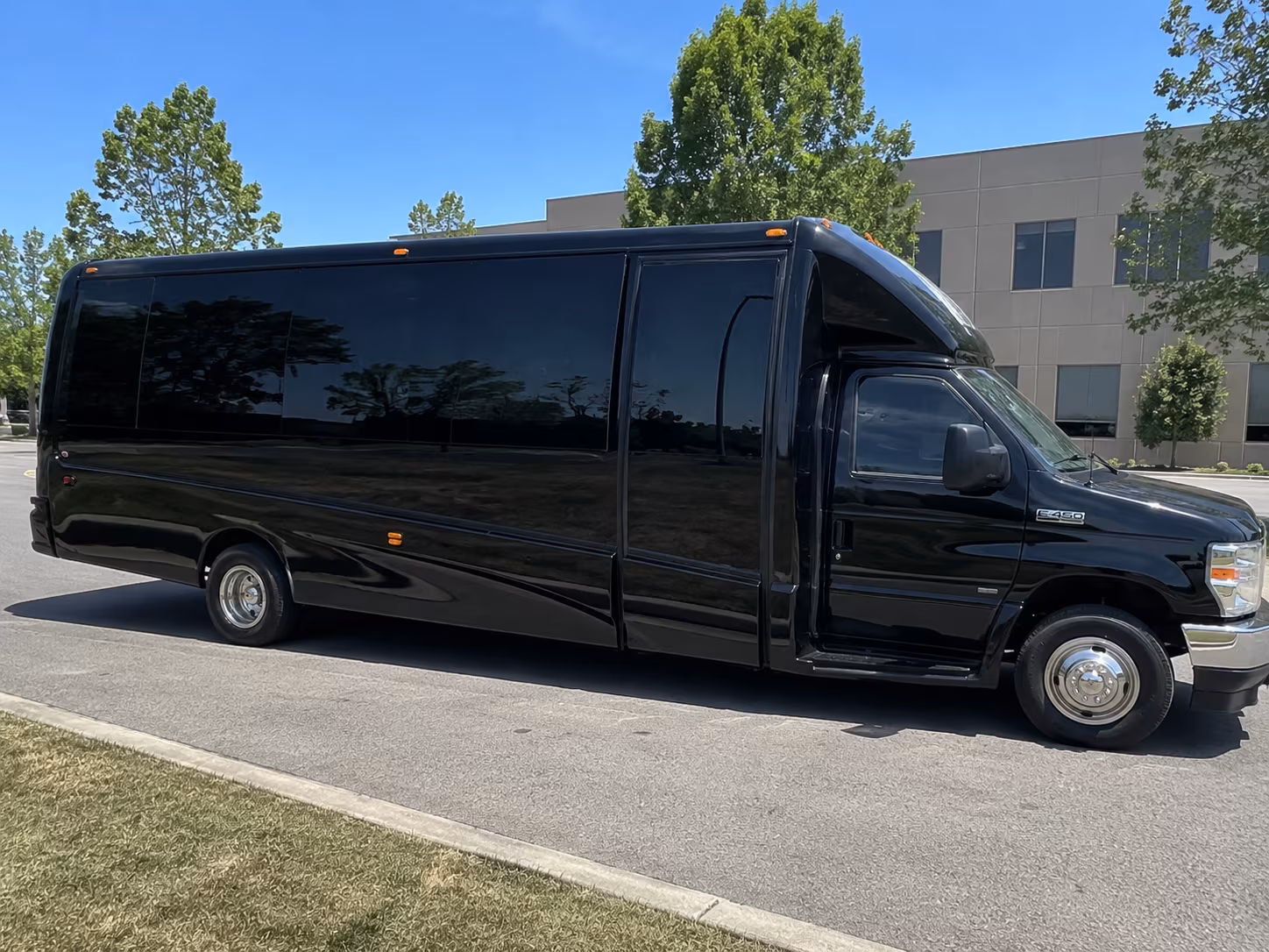 Interior of a party bus rental serving Pasadena