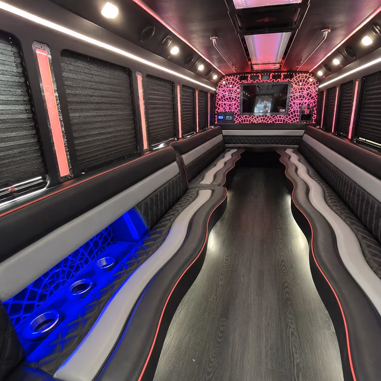 Pasadena Bachelor & Bachelorette Transportation party bus interior