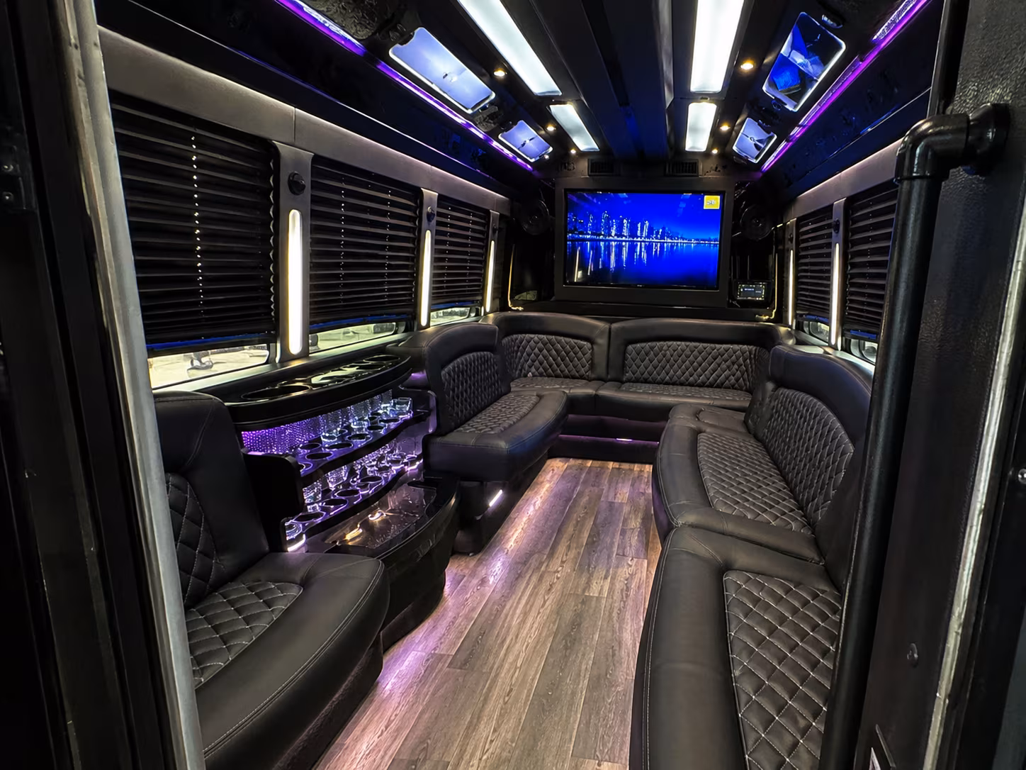 Pasadena Private Event Transportation party bus exterior