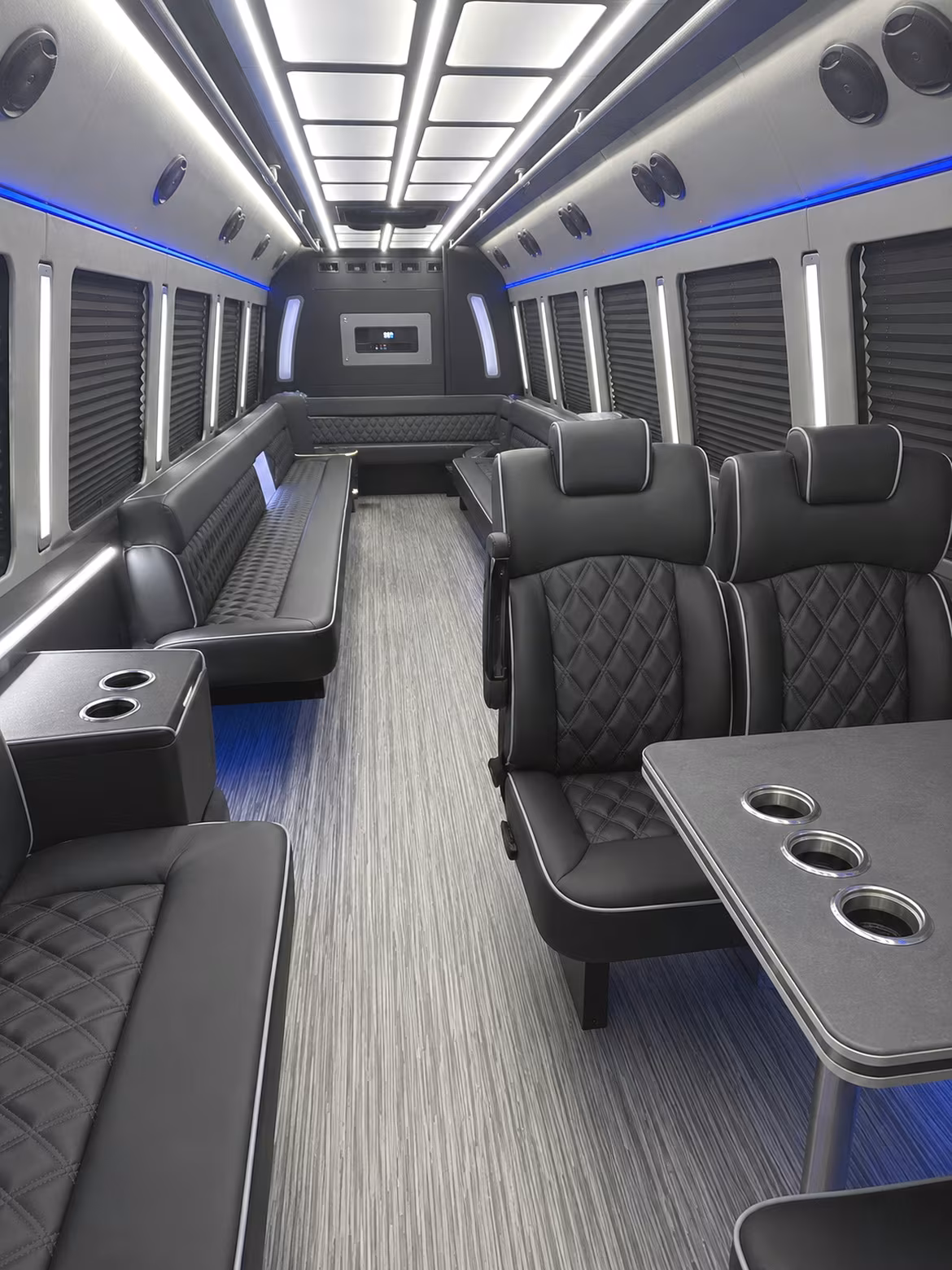 Pasadena Wedding Transportation party bus interior