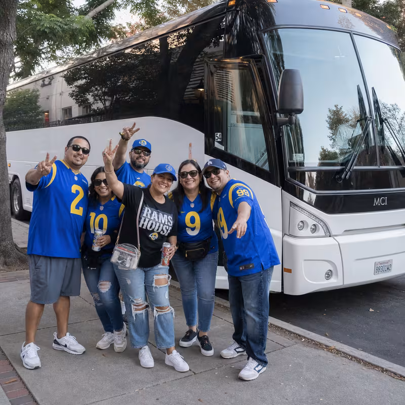 Passengers loading luggage while boarding an Pasadena group shuttle