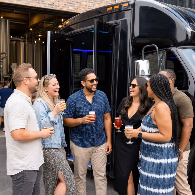 Passengers loading luggage while boarding an Pasadena group shuttle